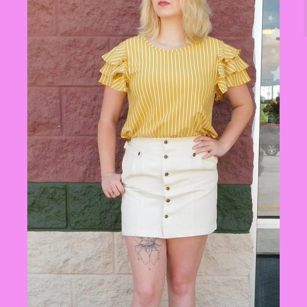 Ivory button skirt